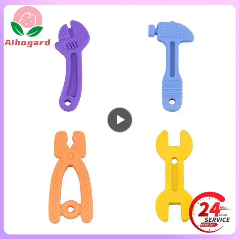 

Chew Toy Bpa Free Visual Stimulation Hammer For 0-6 Months 6-12 Months Silicone Pliers Baby Teething Toys Baby Care Wrench 1 Set
