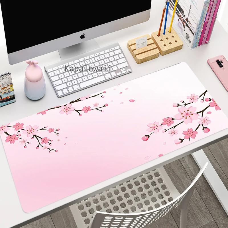 cherry blossom mouse pad computer laptop anime keyboard mouse mat large mousepad keyboards gamers decoracion desk mat for csgo free global shipping