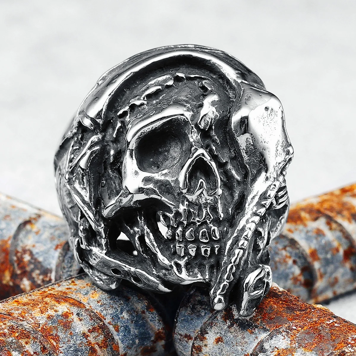 

Skull Men Rings 316L Stainless Steel Skeleton Ring Rock Gothic HipHop for Biker Male Boyfriend Jewelry Creative Gift Wholesale