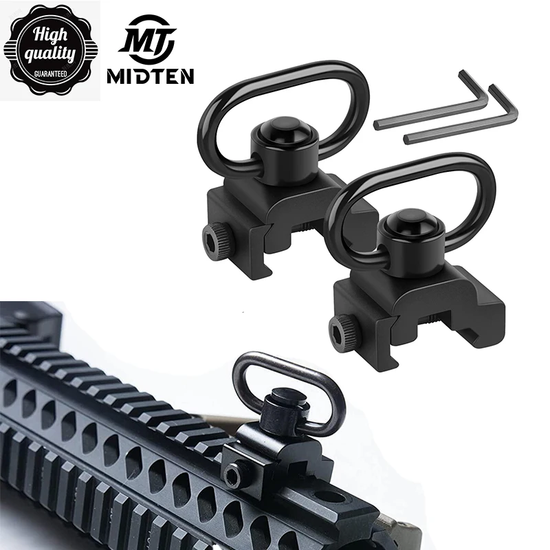 

MidTen 4PCS Picatinny Sling Swivel Stud Mount For Mlok Rail Quick Release QD Adapter Hunting Accessories sling mounts