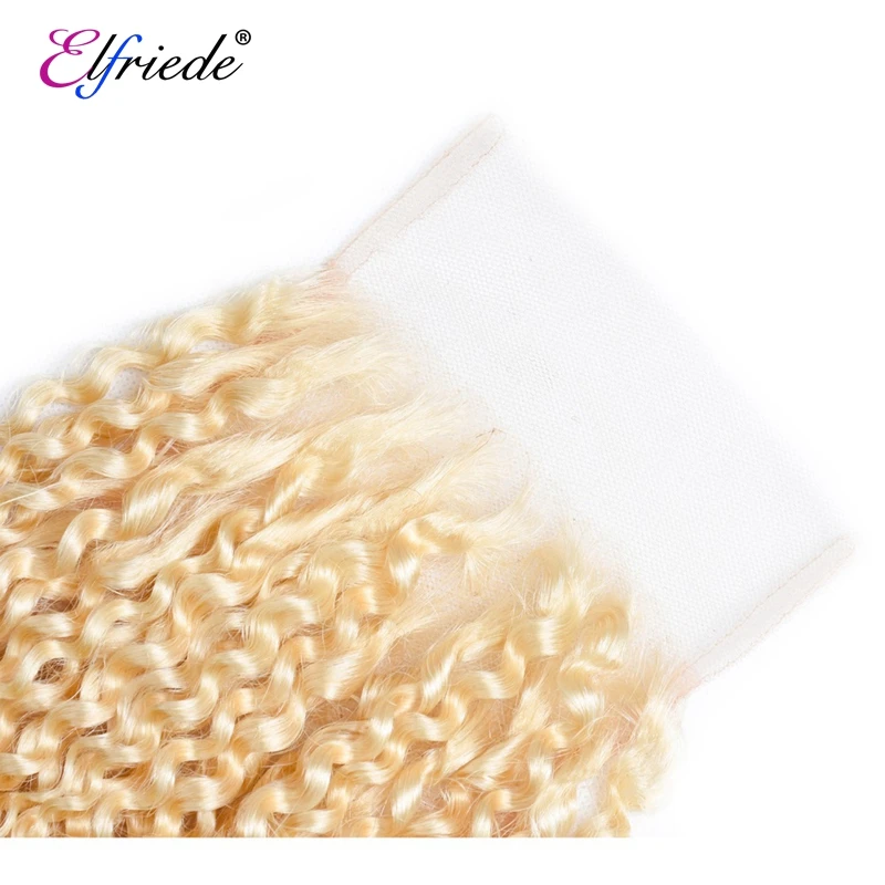 Эльфиша # 613 Светлые кудрявые вьющиеся пучки с застежкой 100% бразильские