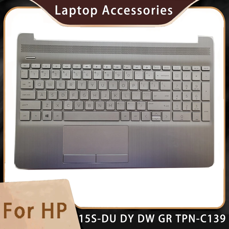 New For HP 15 15S-DU DY DW GR TPN-C139 Replacemen Laptop Accessories Keyboard And Touchpad Silvery With Backlight AP2H8000510