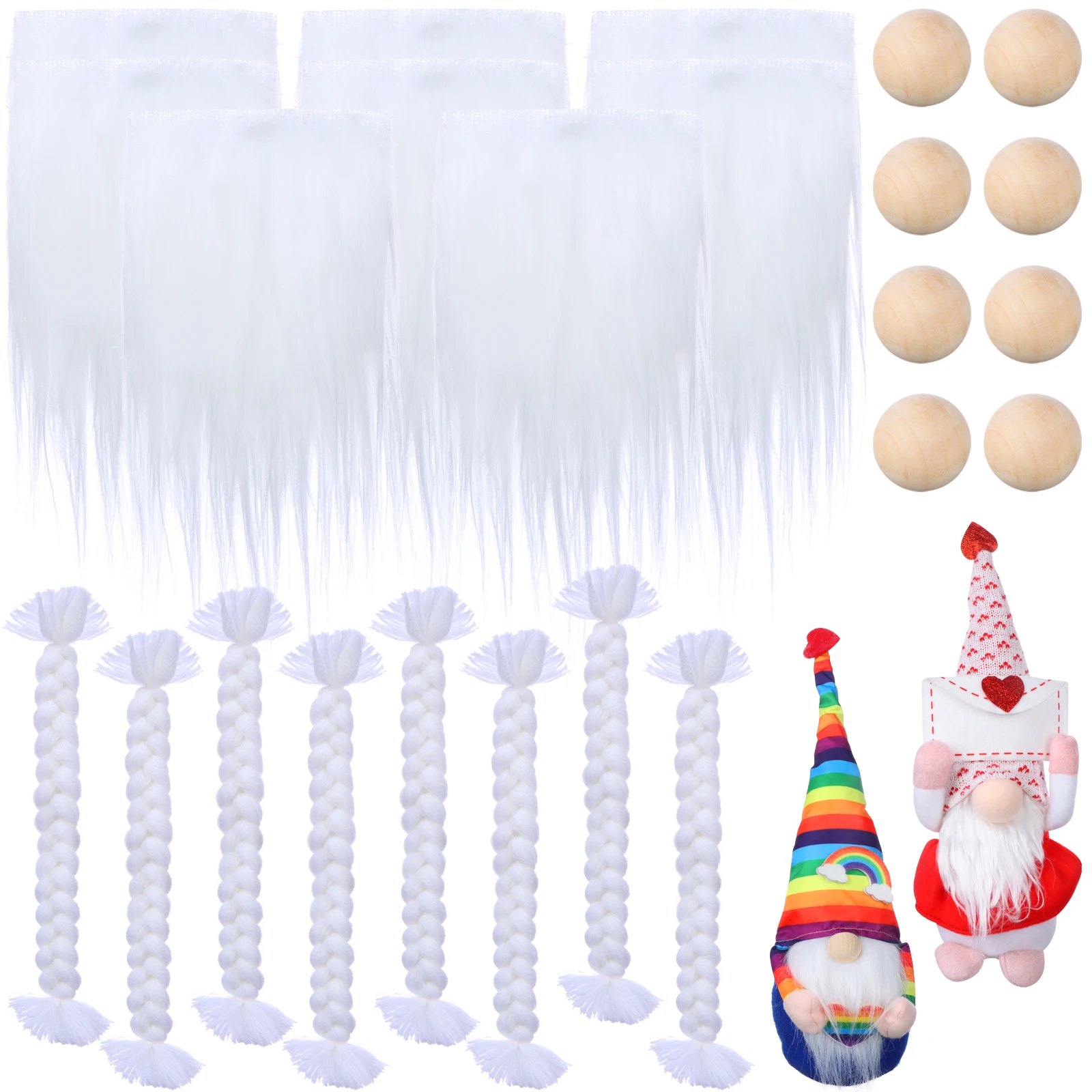 Pre Cut Gnome Beards for Crafting Set Includes 8 pcs Gnome Beard
