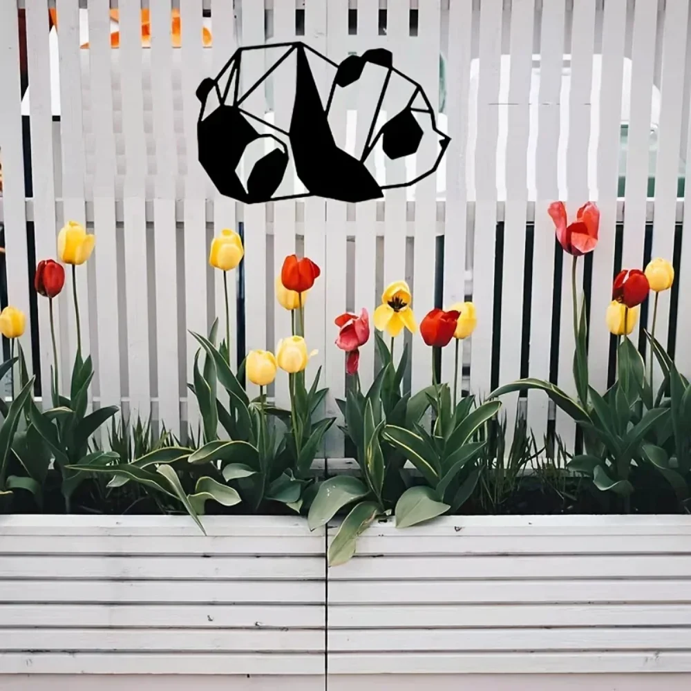 Очаровательные Металлические Панды Украшение На Стену 1 Шт. Уличный Домашний