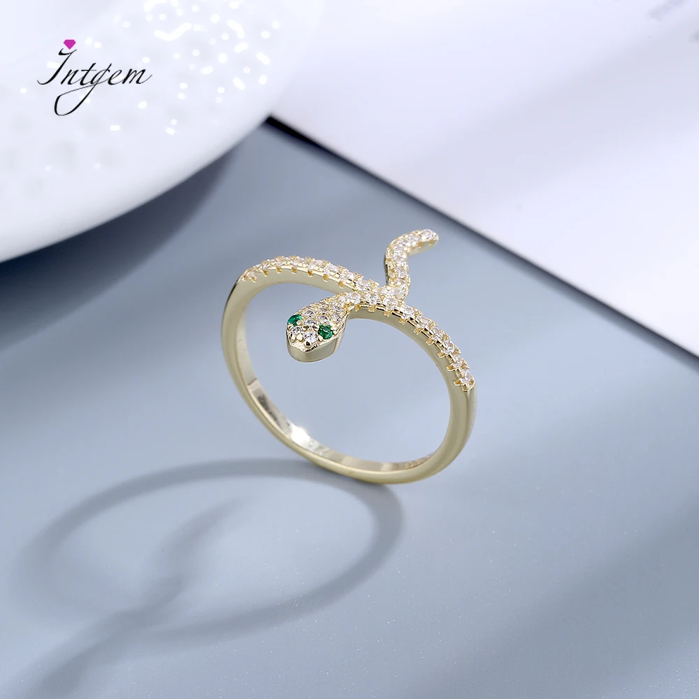 

925 Sterling Silver Punk Open European Snake Ring for Women Fashion Statement Gold Gothic Punk Animal Jewelry Accessories