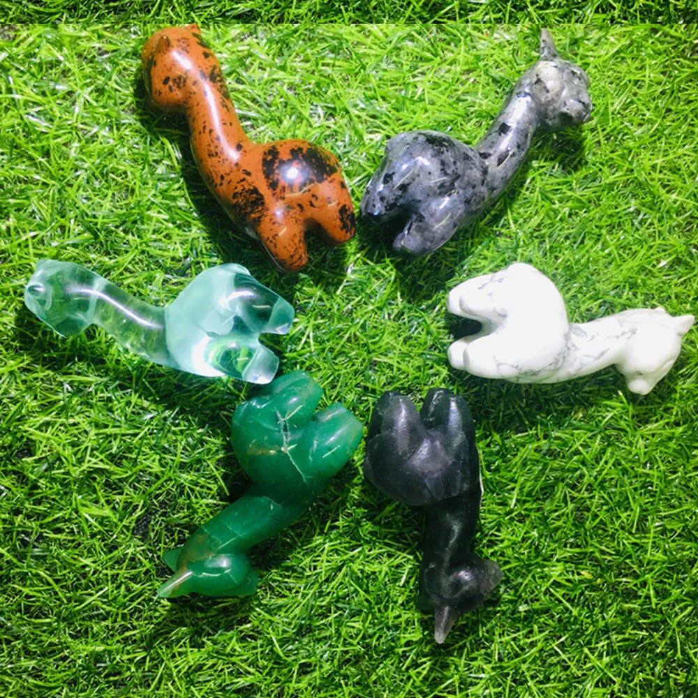 

Фигурки из натурального кристалла альпаки, 1 шт., резьба, хрустальный камень, восстанавливающий энергию камень рейки, прекрасные украшения в...