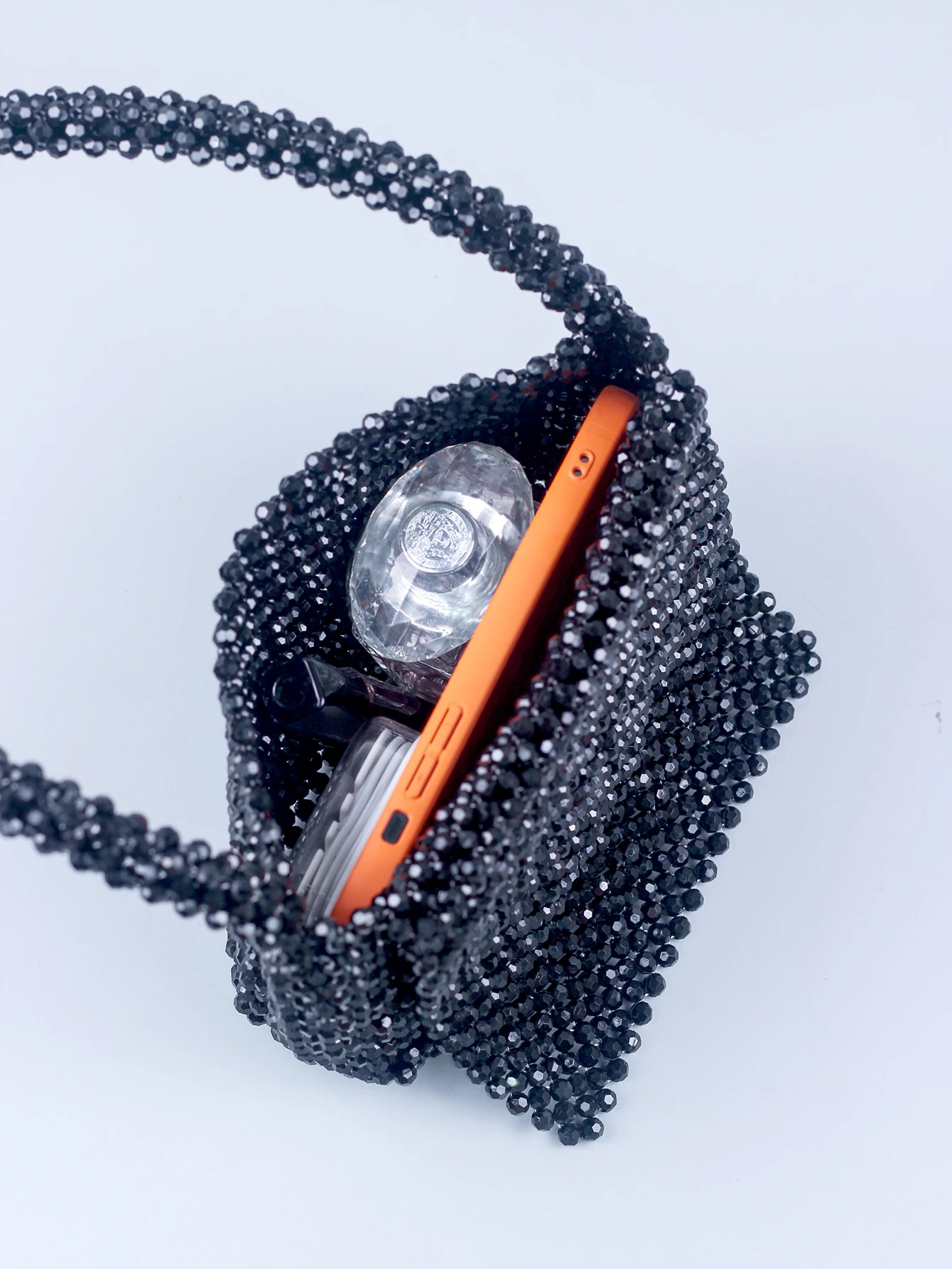 Новая Черная Женская плетеная Сумка через плечо с U-образной ручкой из акриловых