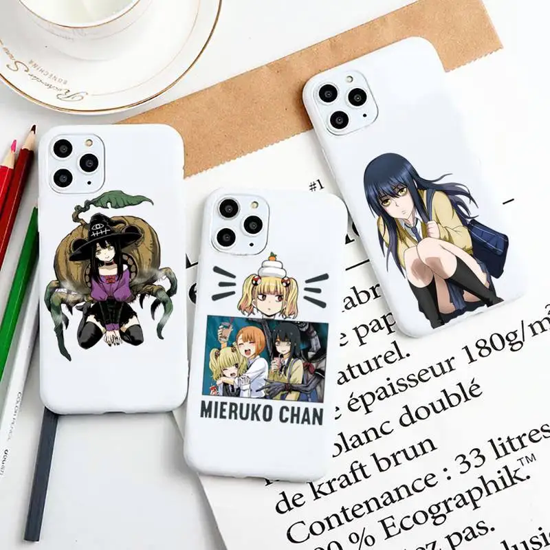 

Mieruko-chan horror manga Phone Case Candy Color for iPhone 6 7 8 11 12 13 s mini pro X XS XR MAX Plus