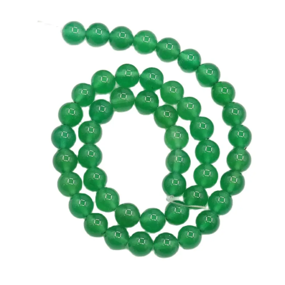

APDGG 8mm 2 Strands Green Agate Round Smooth Beads Gemstone Beads 15" Strand Jewelry Making DIY
