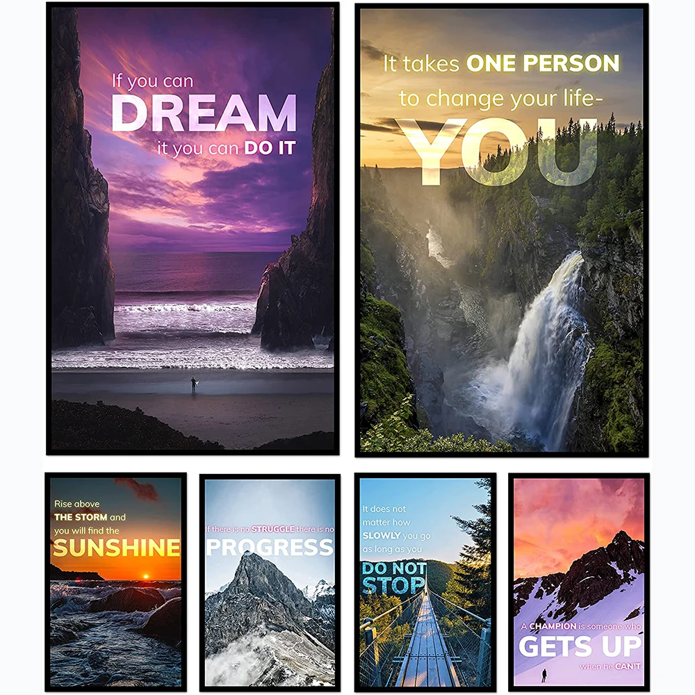 

Искусственная Картина на холсте с пейзажем, мотивационные настенные картины, картина для дома, офиса, классной комнаты