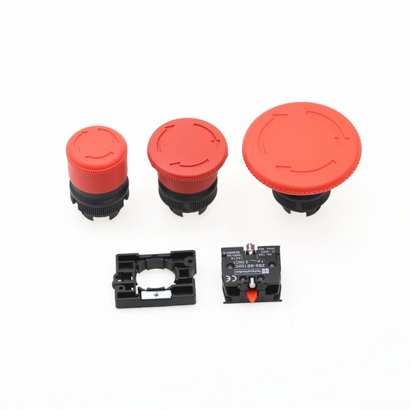 Переключатель аварийной остановки в виде гриба, Φ 22 мм, NC, Красный кнопочный переключатель, 600 В, 10 А, электронный стартовый переключатель