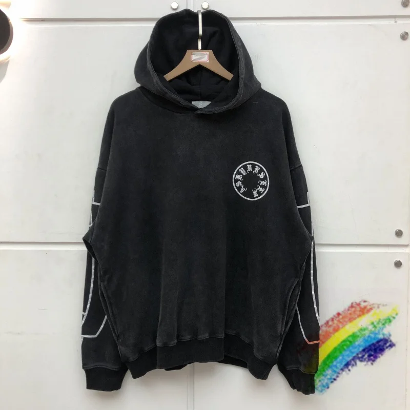 

Vintage ASKYURSELF Sanskrit Hooded Men Women High Quality Foam Printing Heavy Fabric Mountain Los Angeles Hoodie Pullover