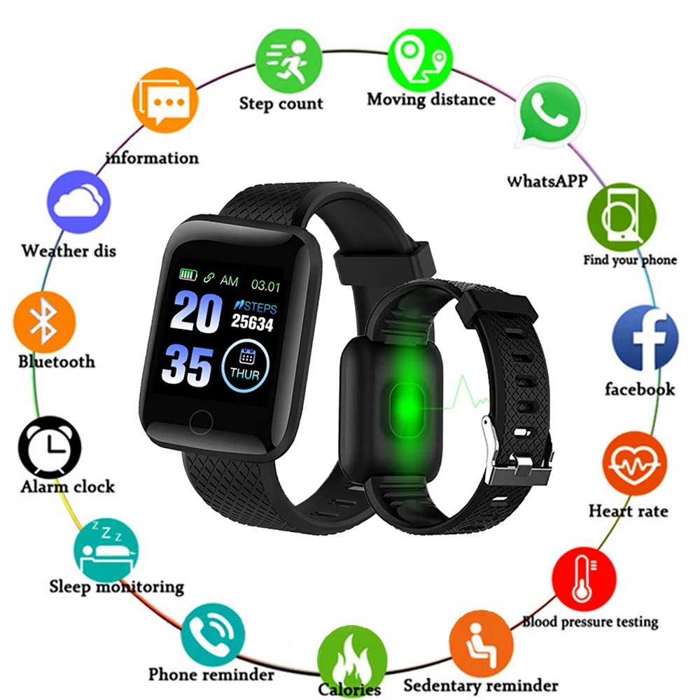 

D13 Smart Watch 116 Plus Heart Rate Smart Wristband Sports Watches Smart Band Waterproof Smartwatch for Android iOS Dropshipping