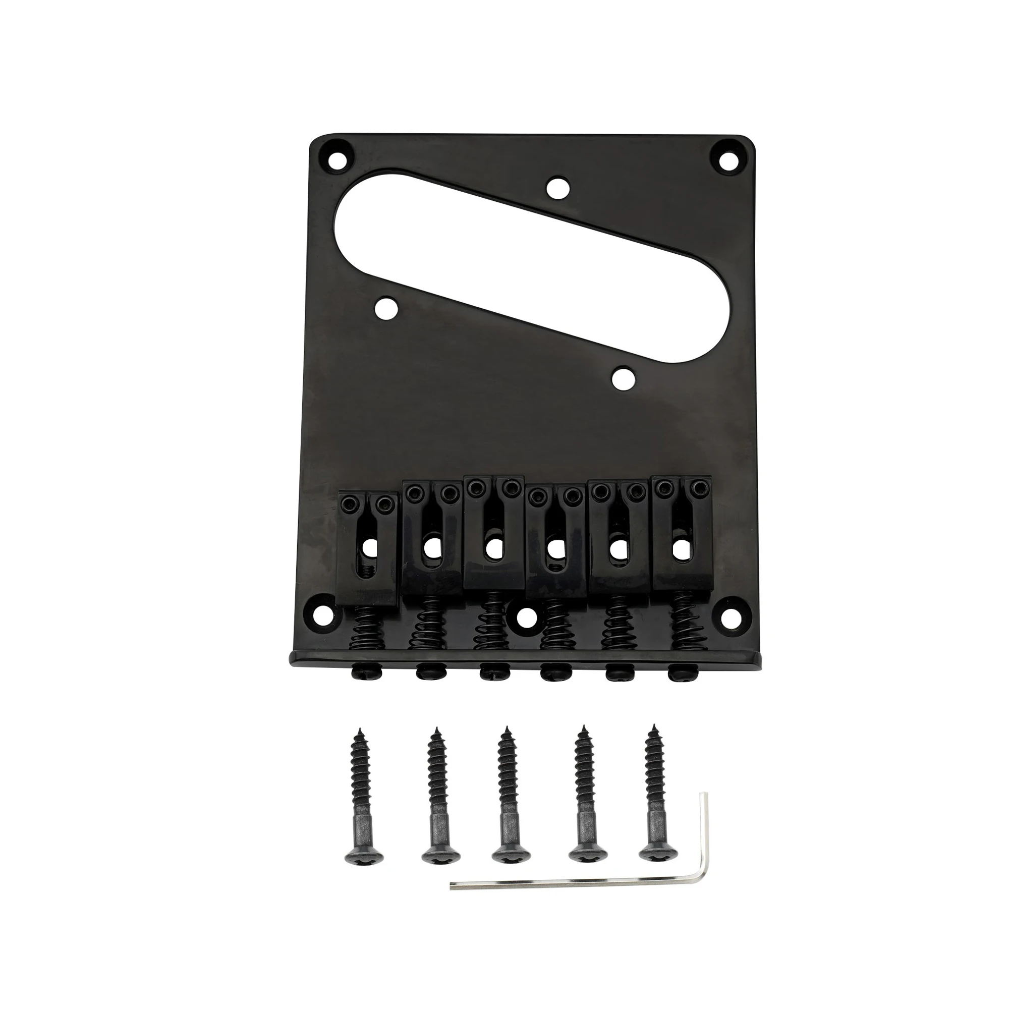 Musiclily Pro 54mm Modern Tele Bridge with Zinc Alloy 6-Saddle for Squier and Import Telecaster Style Electric Guitar Black - купить по