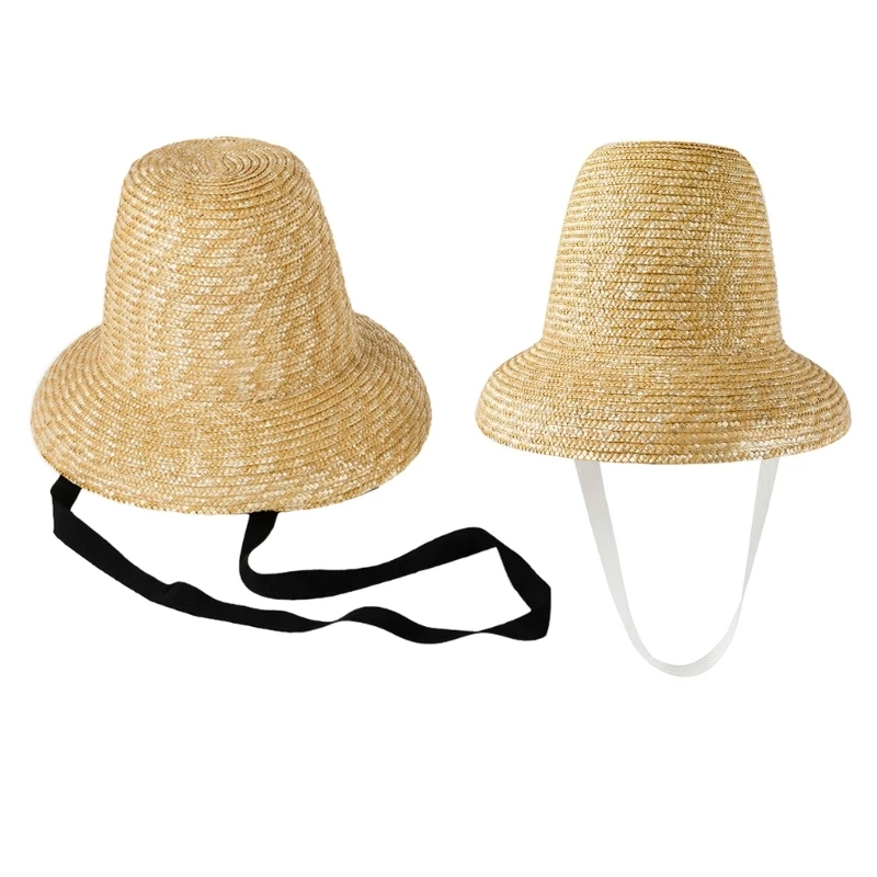 

Womens Straw Hat 3.5in Wide Brim Beach Hat 5.9in Tall Crown Summer Hats