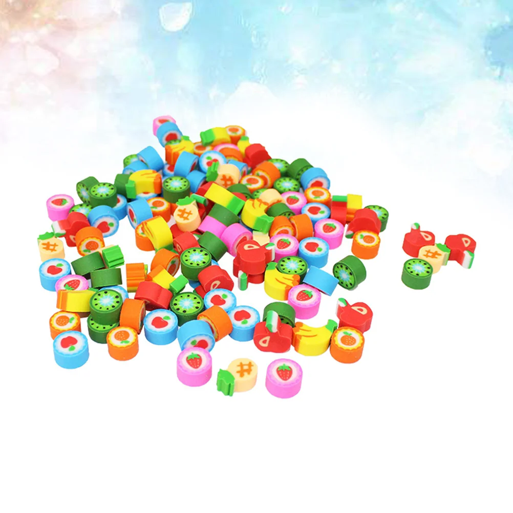 

50PCS Cartoon Mini Fruits Erasers Creative Stationery Gift School Supplies Classroom Rewards for Kids Students (Random Pattern)