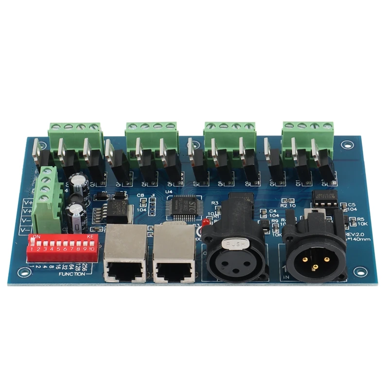 DC12V-24V 12-канальный светодиодный декодер DMX512 4 группы 12Chx2a DMX-декодер диммер XRL 3P RJ45