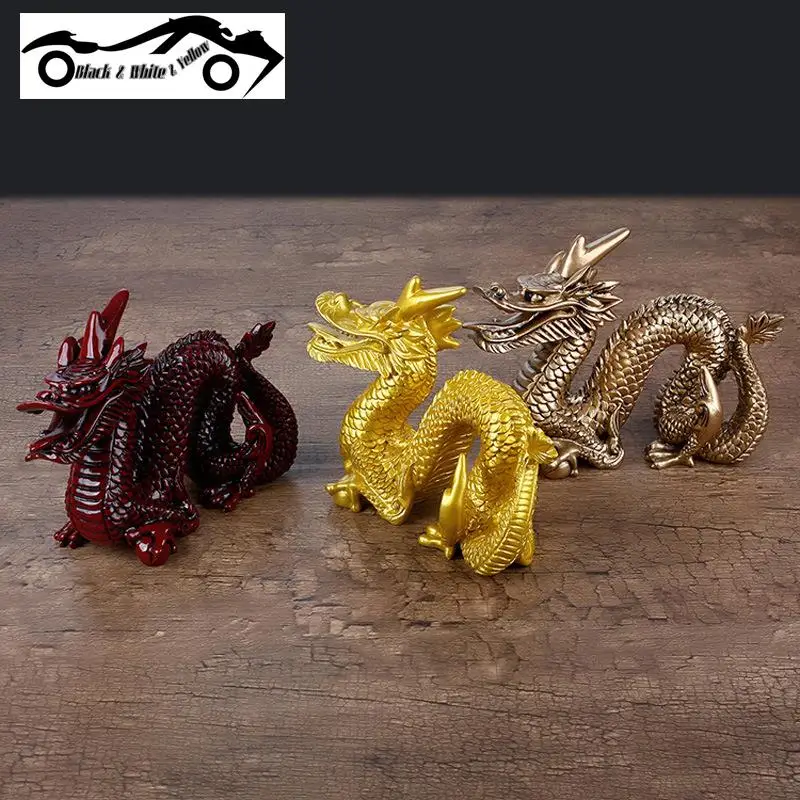 

Статуэтка Золотого Дракона на удачу, хороший китайский зодиак, двенадцать статуй, статуэтка Золотого Дракона, статуэтка с животными, настольное украшение, 1 шт.