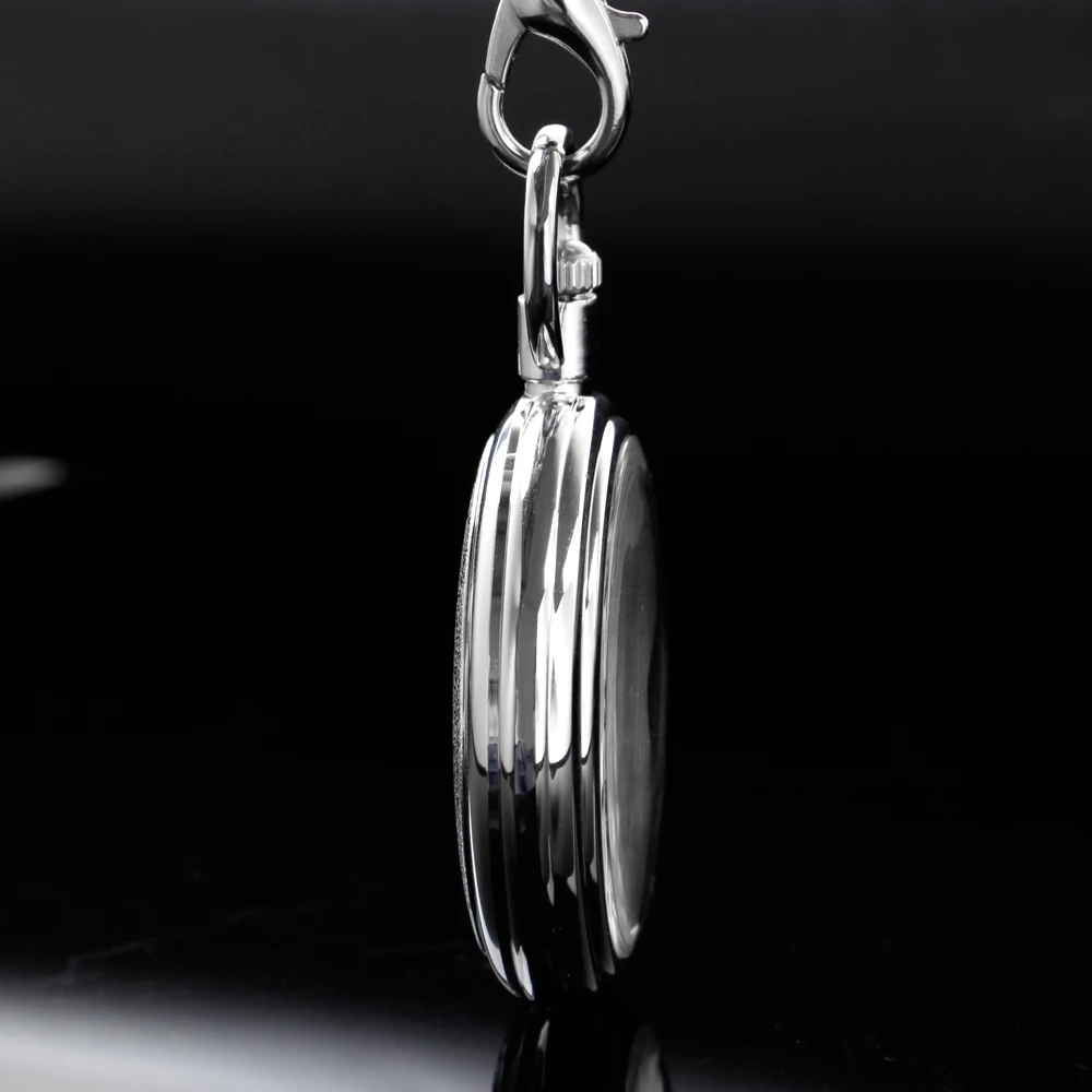 Blue and White Porcelain Fashion Pocket Watch Mechanical Men's Handbag Steam Punk Necklace Fob Watch Chain Roman Digital Clock