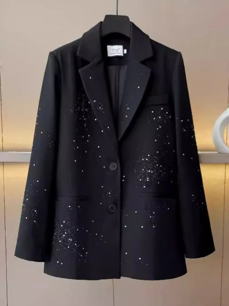 Женский Однобортный блейзер с наплечниками весна-осень