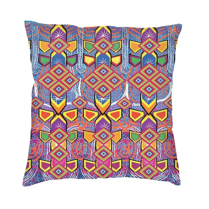 Mexican Huichol Texture Pillow Case 40x40cm for Sofa Nordic Cushion Cover Square Pillowcase Office Hotel Decorative Pillows
