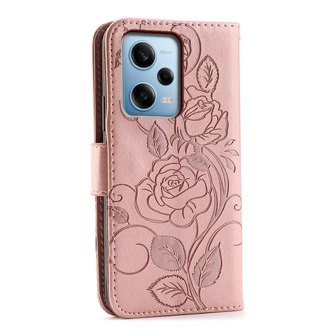 Чехол для Xiaomi Redmi Note 14S 14 Pro Plus 8 9 7 12 11 10S Redmi Note 13 Pro 5G 3D цветок кошелек слот для карт фото книга