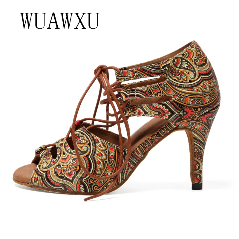 NATASHA2023 новые туфли для латиноамериканских танцев на шнуровке женские среднем