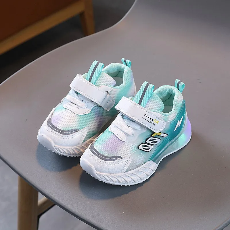 

Детские светящиеся спортивные туфли CAPSELLA для мальчиков, дышащие светодиодные кроссовки, Детские сетчатые кроссовки для девочек, детская св...