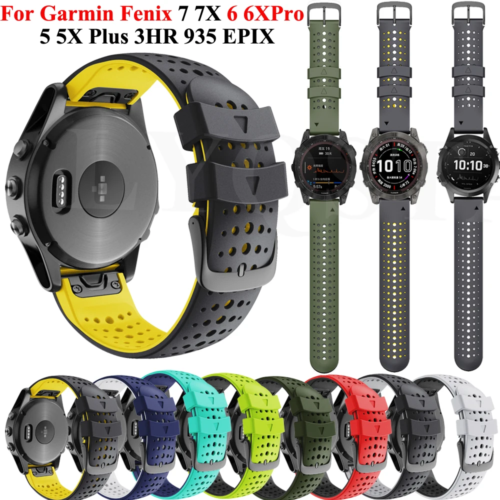 

Ремешок силиконовый для наручных часов Garmin Fenix 7 7X 6 6X Pro 5 5X Plus 945 3HR