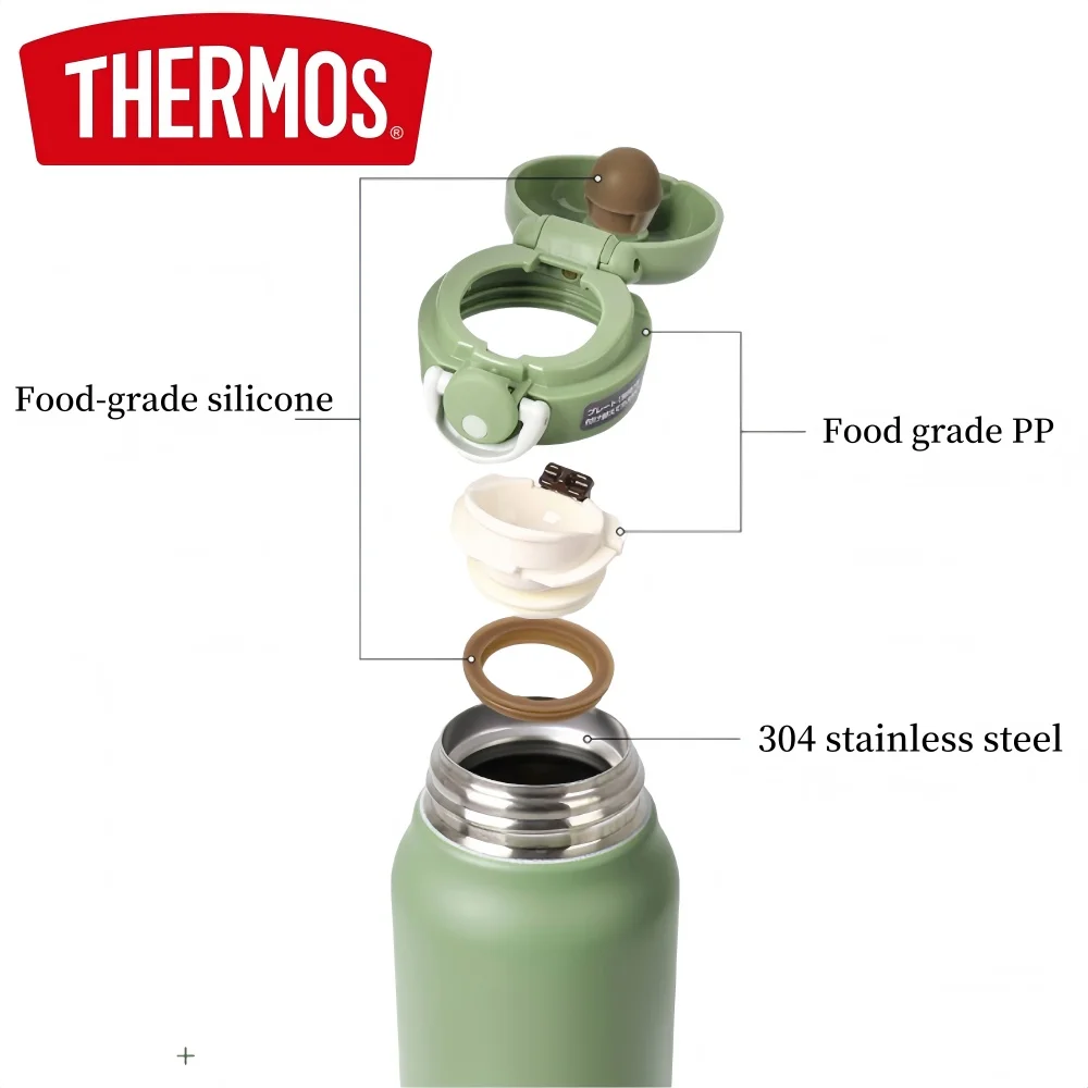 Фото THERMOS 500 мл термокружка, термос из нержавеющей стали для горячей и холодной воды, герметичная кофейная кружка для офиса, поездок на работу на открытом воздухе №2