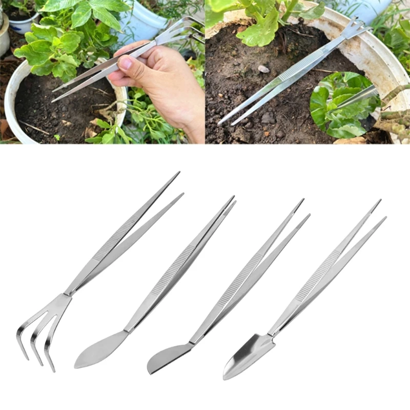 

Garden Bonsai Tweezers Practical Bonsai Tool Dual Head Stainless Steel Plant Tweezers Make Gardening Easier Tool