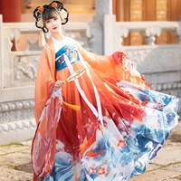 three piece set chest length ru skirt ancient han costume female fairy gas printing spring and autumn