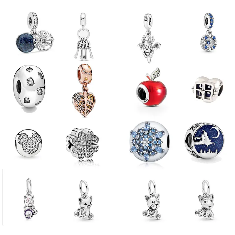 

100% Real silver color Heart-shaped Fit Original 925 Pandora Bracelet&Bangle For Women Birthday Fashion Jewelry Gift