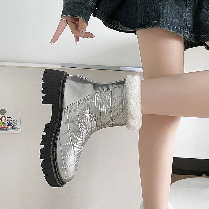 Women's Thick Soled Warm Cotton Padded Shoes In Snowy Winter Women's Thick Plush Thick Soled Shoes In Winter 2023