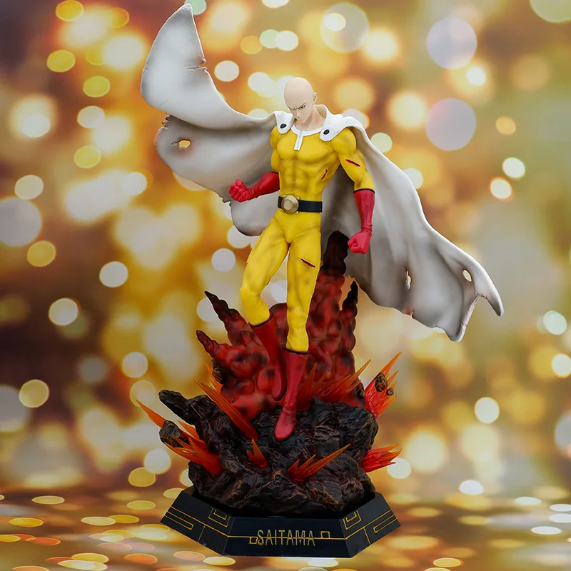 

46cm One Punch Man Anime Figure Saitama Combat Clothing Action Figure Standing Model Toy Pvc Statue Room Ornament Birthday Gift