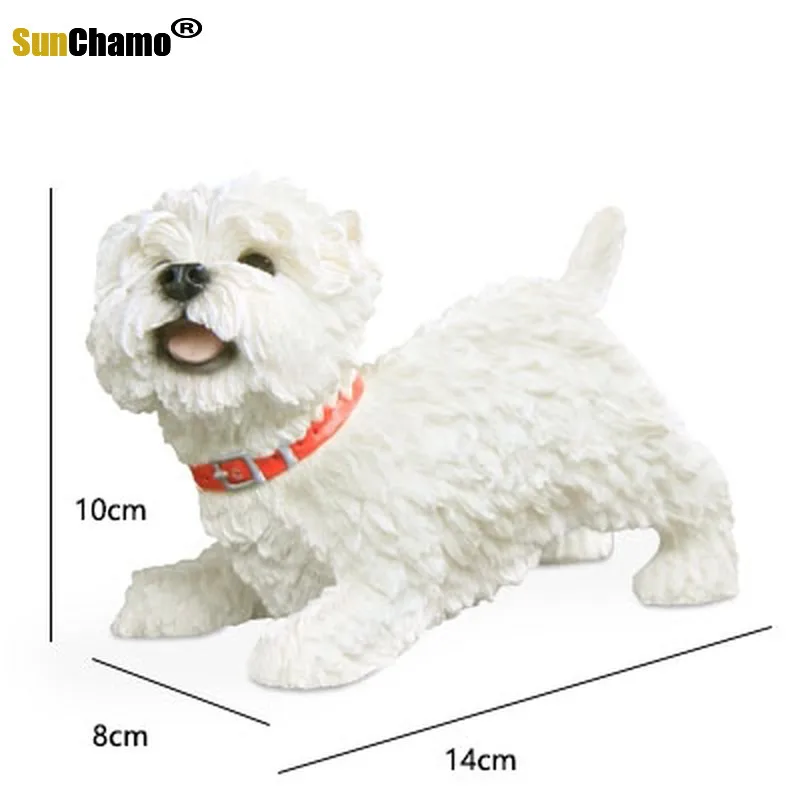 

Фигурка West Highland Dark White Terrier, модель животного, статуэтка собаки из смолы, поделки, украшение для автомобиля, украшения для дома