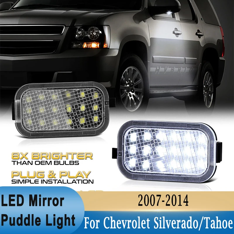 

2Pcs LED Side Mirror Puddle Lights for Cadillac Escalade Chevrolet Silverado Suburban Avalanche Tahoe GMC Sierra Yukon 2007-2014