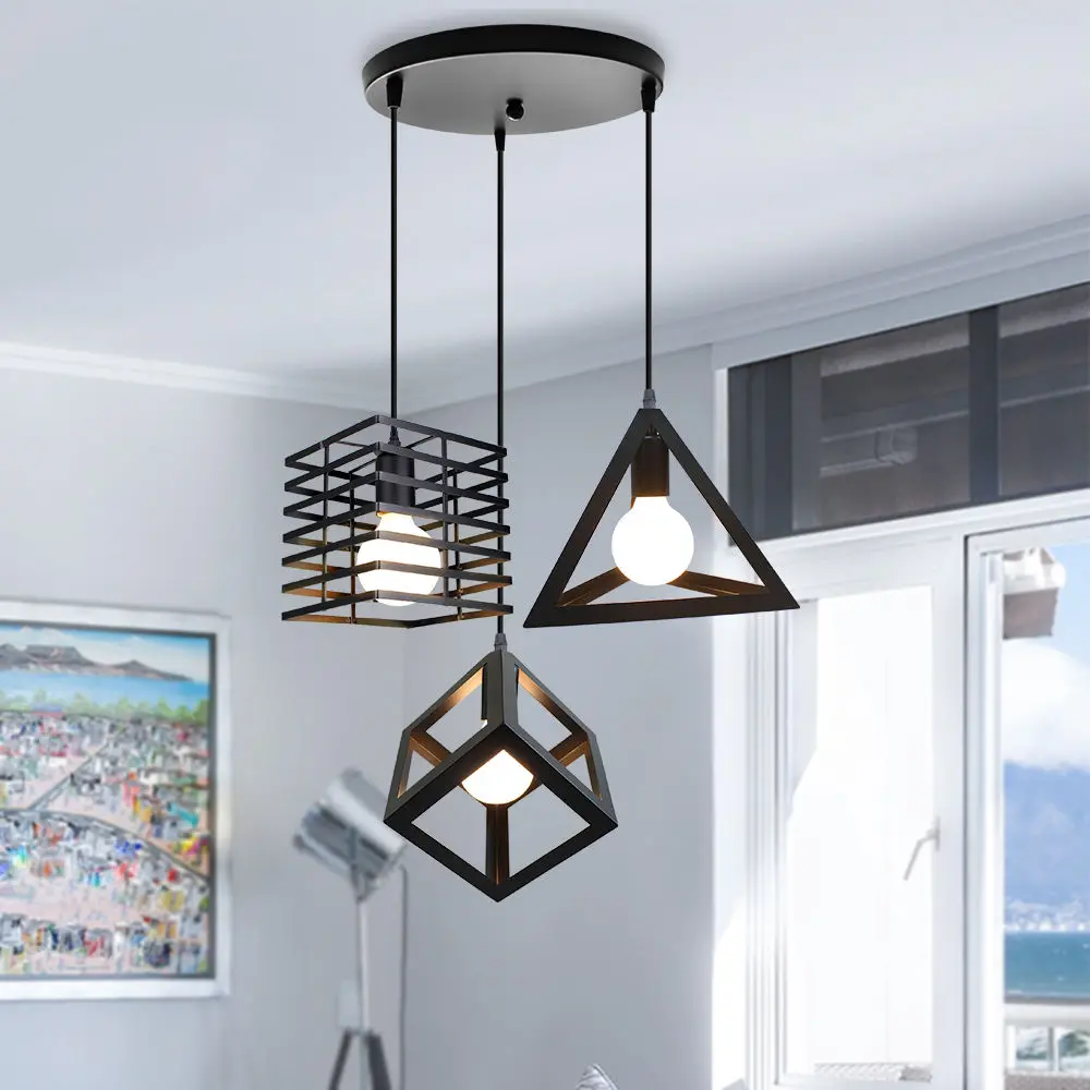 Винтажные подвесные светильники E27 в стиле ретро 1/3 головок