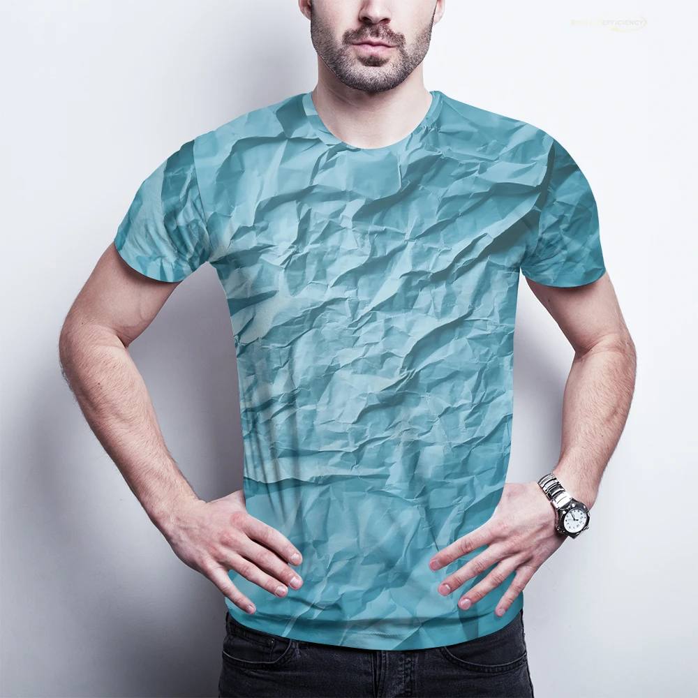 Abstract Pattern Men's T-shir Simple Style T Short Sleeves 3D Printed Origami Texture Art Cool Street Oversized Tops Unisex Tees