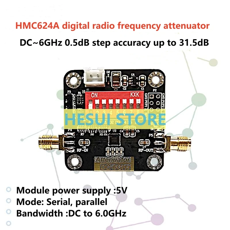 

HMC624A digital RF attenuator module DC~6GHz 0.5dB step accuracy up to 31.5dB