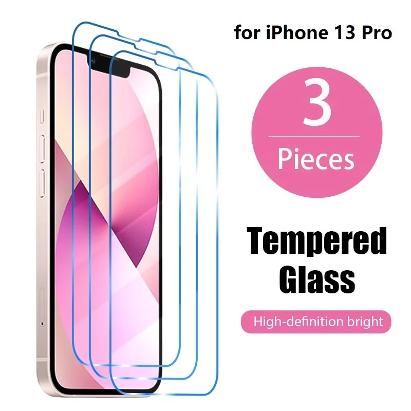 3PCS Tempered Glass for iPhone 13 12 11 Pro Max Screen Protector for iPhone XR Xs Max X 7 8 Plus 13 12 Mini SE 2020 Glass