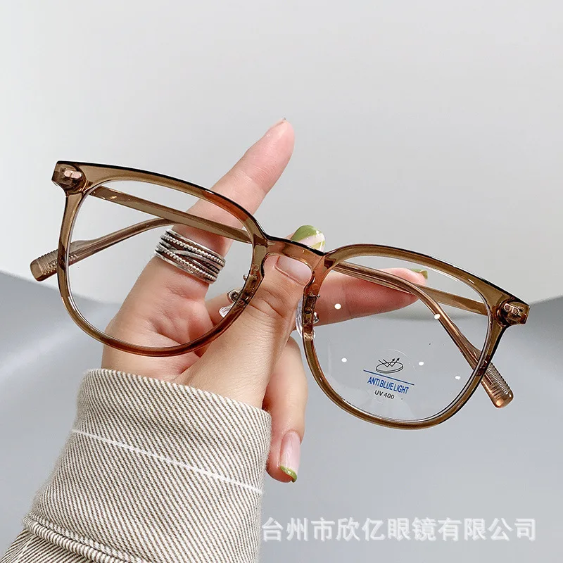 

2022 Korean TR90 ultra light myopia optical anti blue light glasses Little Red book style ladies retro literary glasses