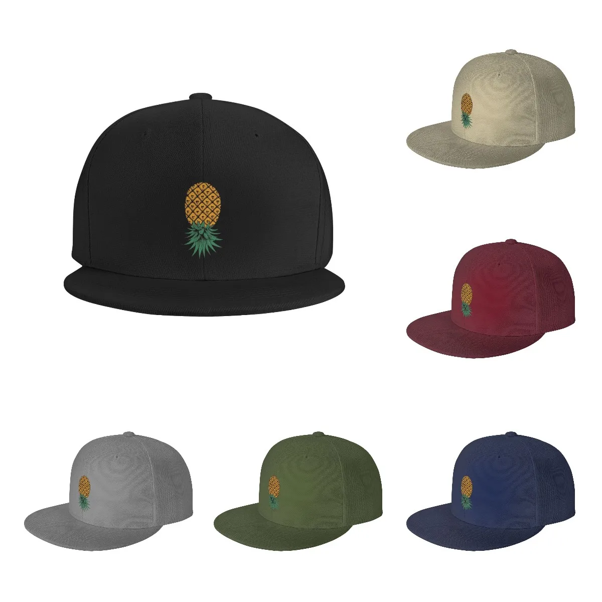 

Upside Down Pineapple Baseball Cap Funny Hiphop Flat Cowboy Hat Unisex Adult Vintage Trucker Hats Adjustable Washable