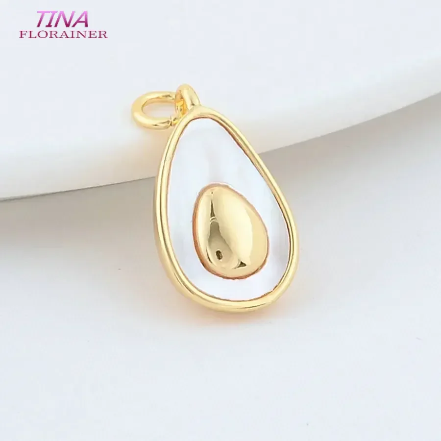 Латунные подвески в виде ракушек для ожерелья и сережек 2 шт. 11 х18 мм 14 к