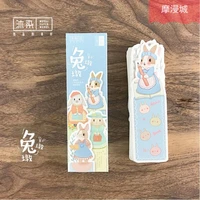 30 sheetspack kawaii rabbit paper special shaped bookmark cartoon life creative diy book card box with student stationery