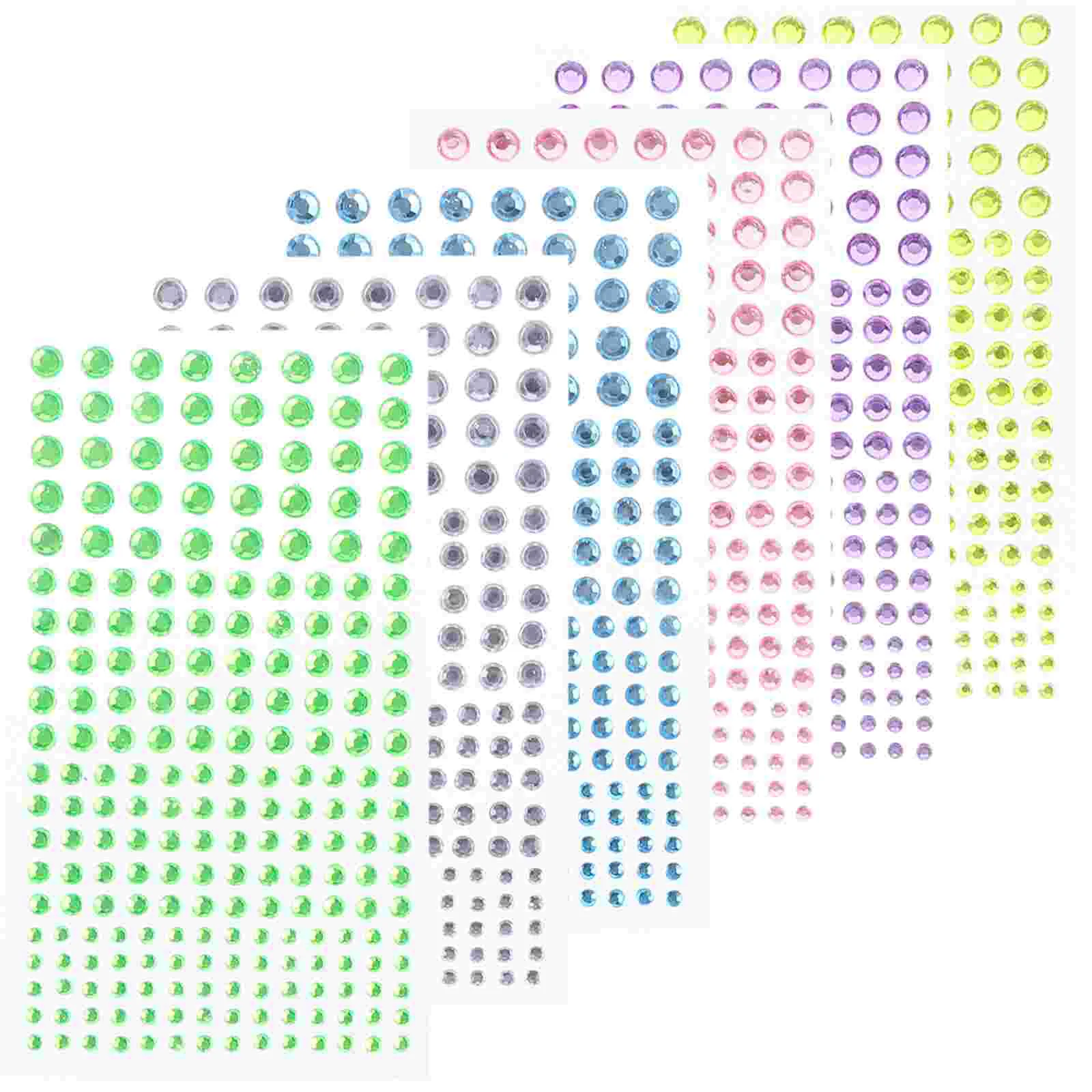 

6 Sheets Self Adhesive Stickers Rhinestones Stickers Prom Acrylic Rhinestone Stickers