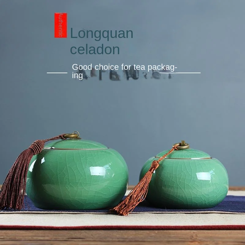 

Home Decoration Ceramic Tea Pot Large Size Tea Storage Box Storage Pot Ceramic Kung Fu Tea Set Portable Pu'Er Tea Sealed Pot