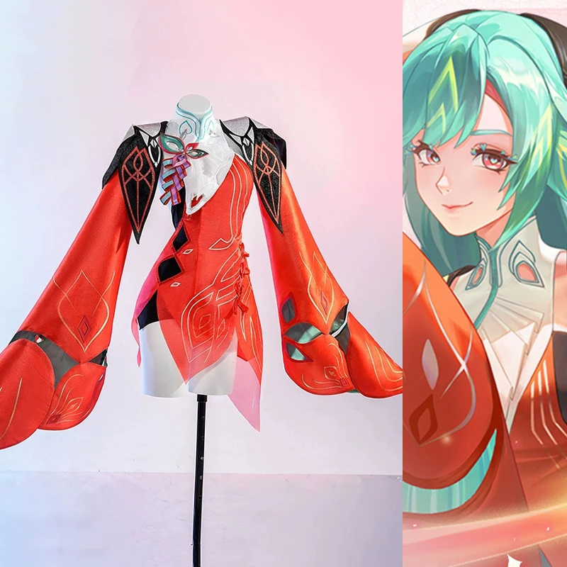 Женский костюм для косплея ShaoSiyuan красное приталенное платье Чонсам с широкими