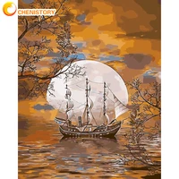 chenistory pictures by numbers moon hand paind kit canvas painting by numbers landscape oil painting for home decor diy crafts