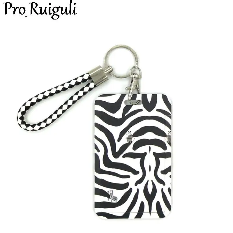 

Zebra pattern Cute Card Cover Clip Lanyard Retractable Student Nurse Badge Reel Clip Cartoon ID Card Badge Holder accessories